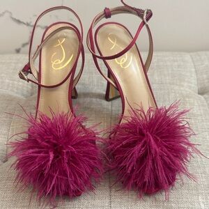 Sam Edelman Women's Fuchsia Feather Strap Sandals